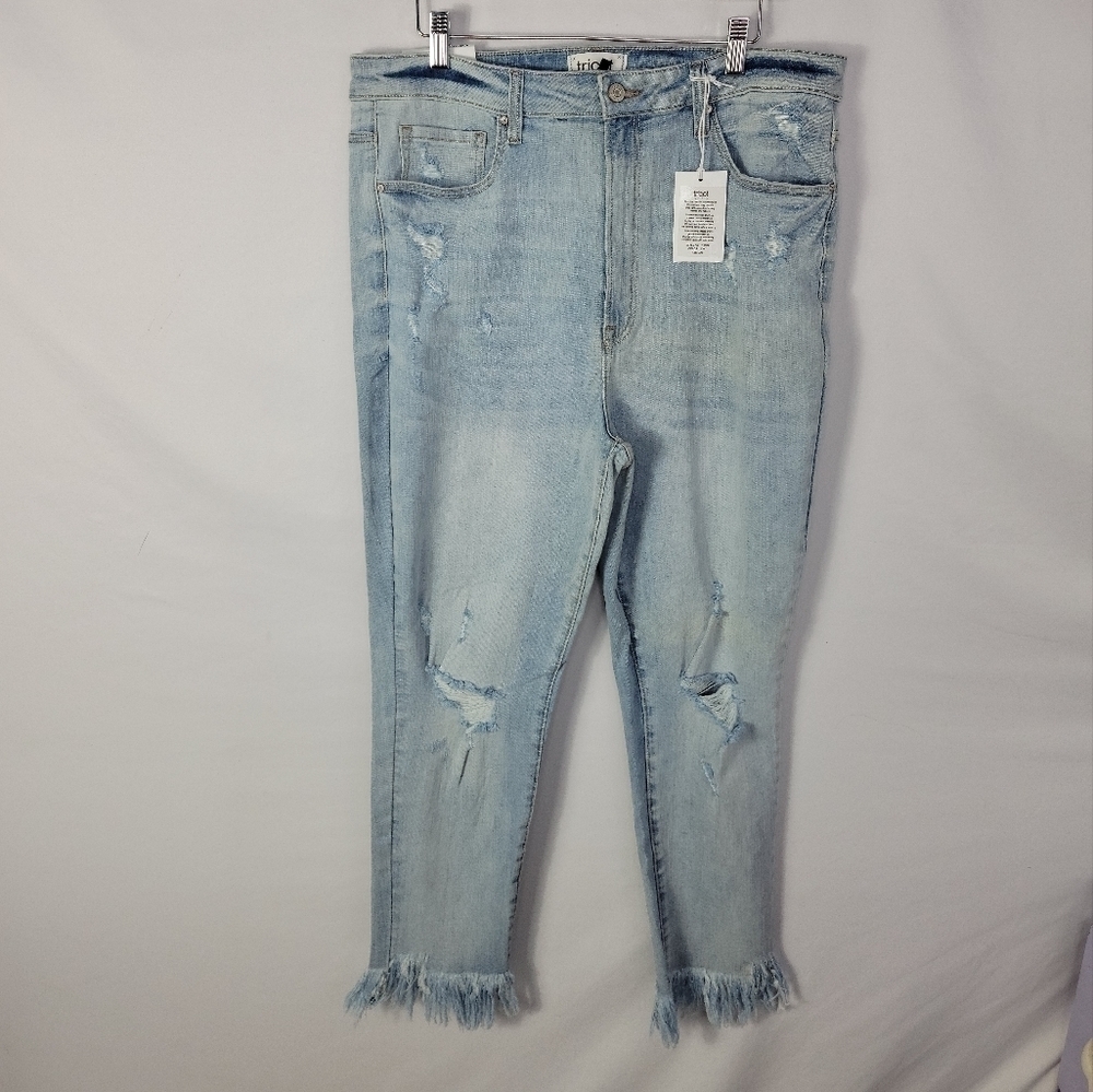Women's Distressed Tricot Jeans